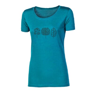 VINKA "TREES" das Damen merino T-Shirt grün melankge