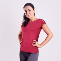 FRECHES Damen T-Shirt aus Kaffee-Viskose violett
