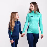 Damen-Funktions-T-Shirt mit kurzem Reißverschluss TARA SŠ Velká Chuchle mint