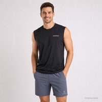DRIVER SINGLET men's sports singlet black