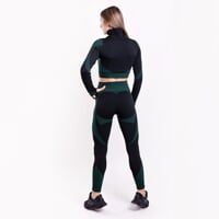 GEMA CROP LS die Damen-Jacke schwarz/grun