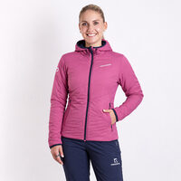 HESTIE reversible women's jacket with merino blackened blue/red violet