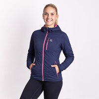 HESTIE reversible women's jacket with merino blackened blue/red violet
