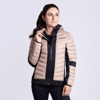 JANNU dámská hybridní bunda kapučíno/černá