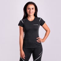 MW NKRZ 170 das Damen Merino Funktions-T-Shirt schwarz melange