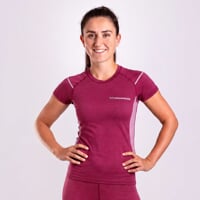 MW NKRZ 170 das Damen Merino Funktions-T-Shirt rot violet/orchid