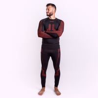SEAMLESS-BAMBOO SET MEN men's thermal underwear black/orange