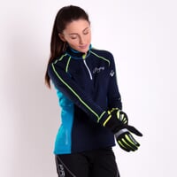 TISPA ladies short zip jacket Dk.blue/turquoise