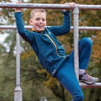 TOREZ KID MERINO Die Kinder-Sport-Jecke petrol/curry